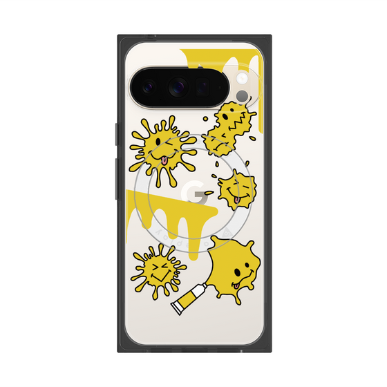 プレミアムスクエアケース with Pixelsnap［ PAINTING SMILE Yellow ］