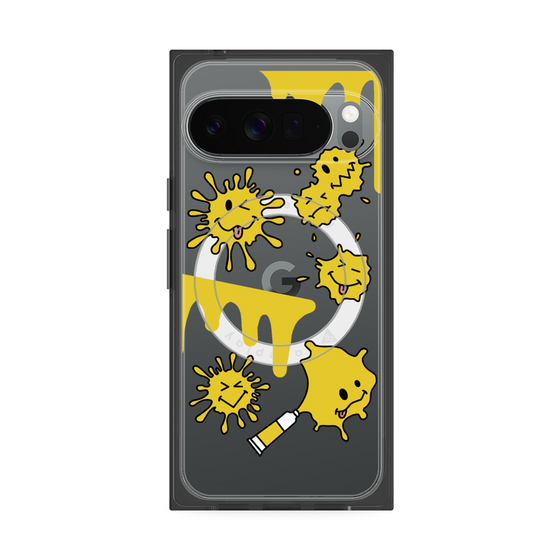 プレミアムスクエアケース with Pixelsnap［ PAINTING SMILE Yellow ］