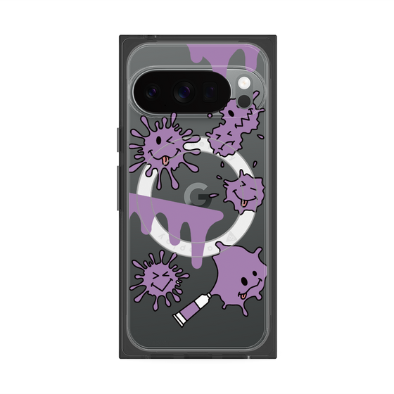 プレミアムスクエアケース with Pixelsnap［ PAINTING SMILE Purple ］