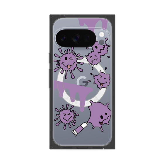 プレミアムスクエアケース with Pixelsnap［ PAINTING SMILE Purple ］