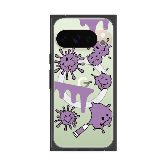 プレミアムスクエアケース with Pixelsnap［ PAINTING SMILE Purple ］
