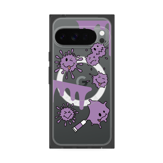 プレミアムスクエアケース with Pixelsnap［ PAINTING SMILE Purple ］