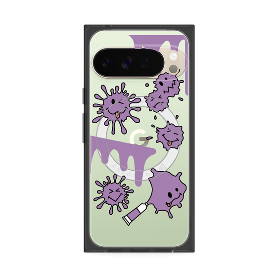 プレミアムスクエアケース with Pixelsnap［ PAINTING SMILE Purple ］