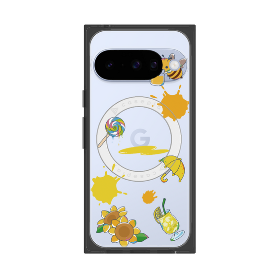 プレミアムスクエアケース with Pixelsnap［ DRAWING PAPER Yellow ］
