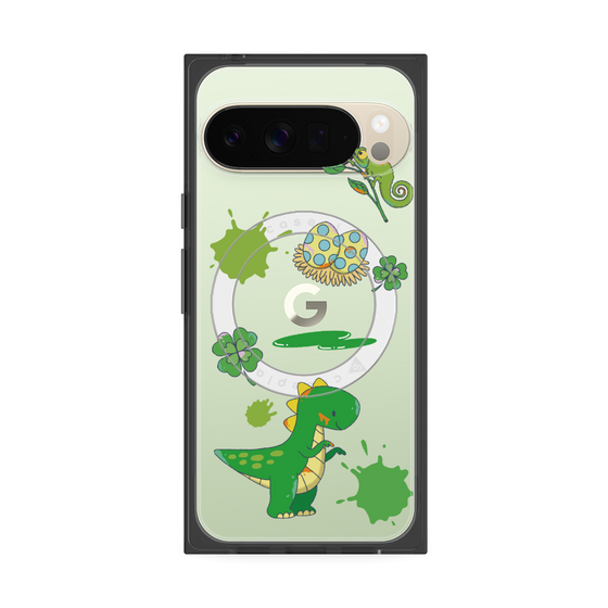 プレミアムスクエアケース with Pixelsnap［ DRAWING PAPER Green ］