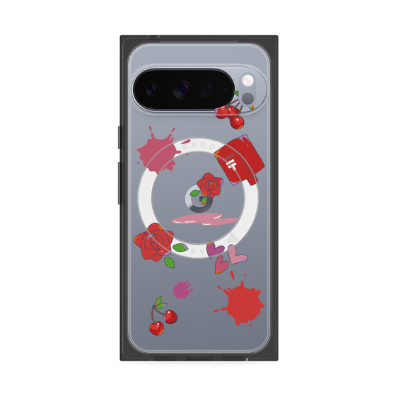 プレミアムスクエアケース with Pixelsnap［ DRAWING PAPER Red ］