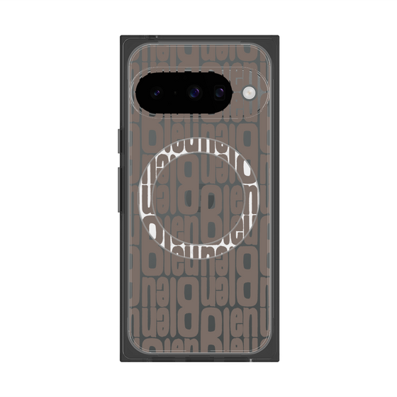 プレミアムスクエアケース with Pixelsnap［ LANVIN en Bleu - Logo Pattern - Black ］