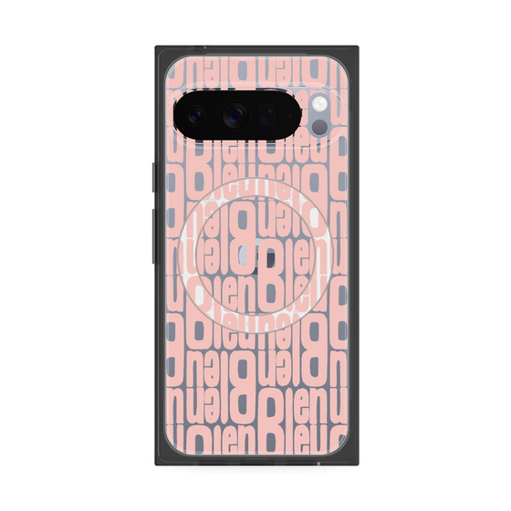 プレミアムスクエアケース with Pixelsnap［ LANVIN en Bleu - Logo Pattern - Pink ］