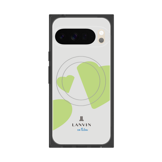 プレミアムスクエアケース with Pixelsnap［ LANVIN en Bleu Hearts Green - ランバン ハート グリーン ］