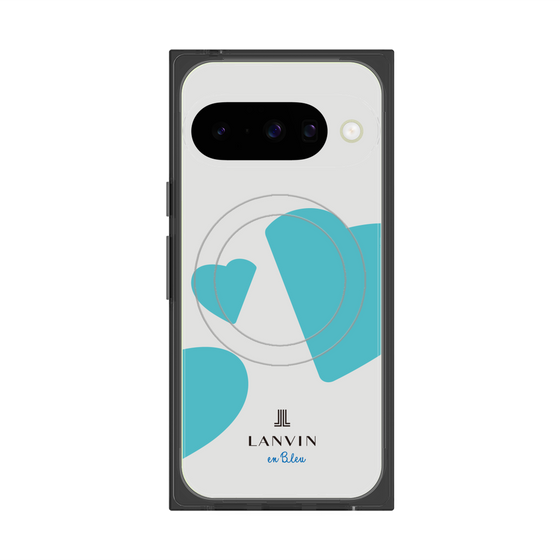 プレミアムスクエアケース with Pixelsnap［ LANVIN en Bleu Hearts Blue - ランバン ハート ブルー ］