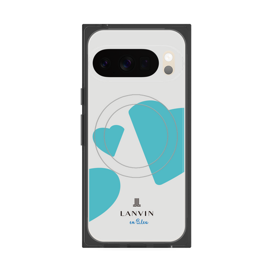 プレミアムスクエアケース with Pixelsnap［ LANVIN en Bleu Hearts Blue - ランバン ハート ブルー ］