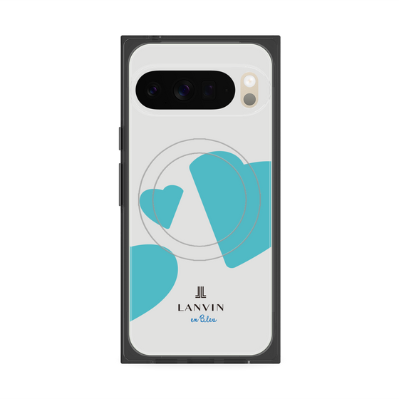 プレミアムスクエアケース with Pixelsnap［ LANVIN en Bleu Hearts Blue - ランバン ハート ブルー ］