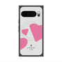 プレミアムスクエアケース with Pixelsnap［ LANVIN en Bleu Hearts Pink - ランバン ハート ピンク ］