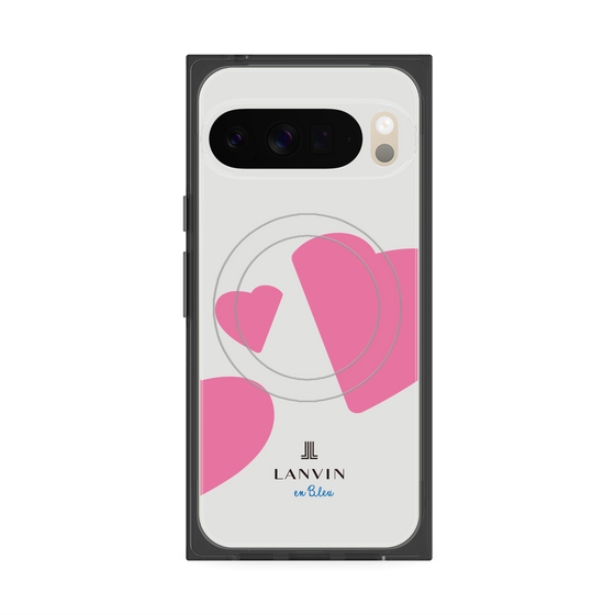 プレミアムスクエアケース with Pixelsnap［ LANVIN en Bleu Hearts Pink - ランバン ハート ピンク ］