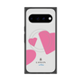 プレミアムスクエアケース with Pixelsnap［ LANVIN en Bleu Hearts Pink - ランバン ハート ピンク ］