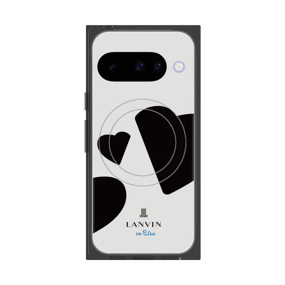 プレミアムスクエアケース with Pixelsnap［ LANVIN en Bleu Hearts Black - ランバン ハート ブラック ］