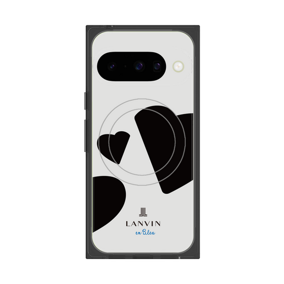 プレミアムスクエアケース with Pixelsnap［ LANVIN en Bleu Hearts Black - ランバン ハート ブラック ］