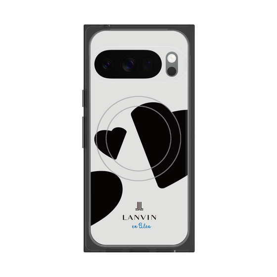 プレミアムスクエアケース with Pixelsnap［ LANVIN en Bleu Hearts Black - ランバン ハート ブラック ］