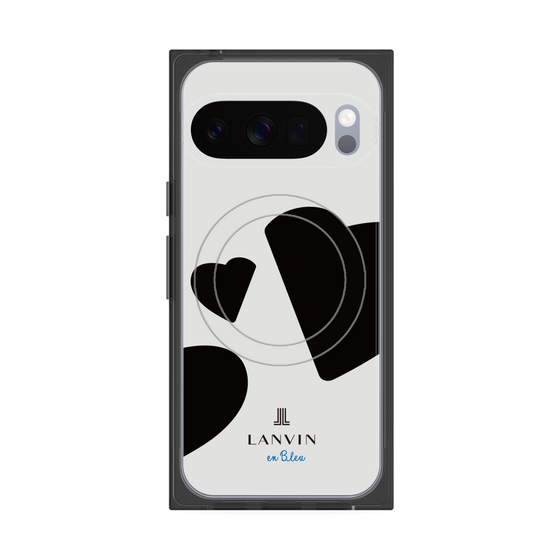 プレミアムスクエアケース with Pixelsnap［ LANVIN en Bleu Hearts Black - ランバン ハート ブラック ］