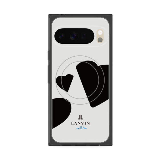 プレミアムスクエアケース with Pixelsnap［ LANVIN en Bleu Hearts Black - ランバン ハート ブラック ］