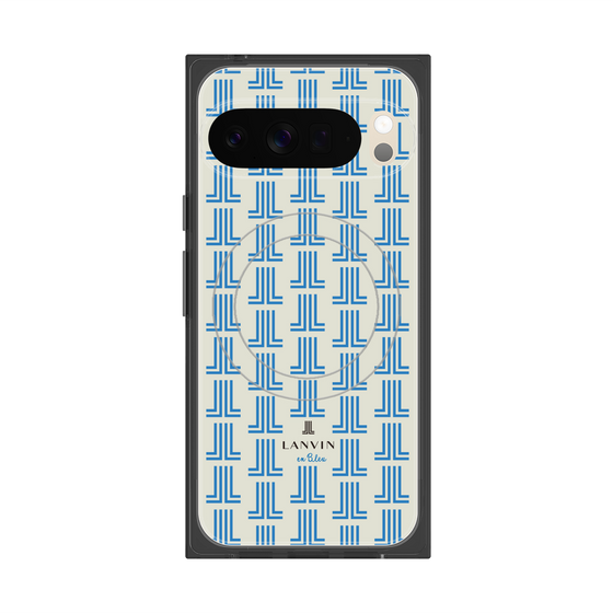 プレミアムスクエアケース with Pixelsnap［ LANVIN en Bleu Monogram Blue - ランバン ブルーモノグラム ］