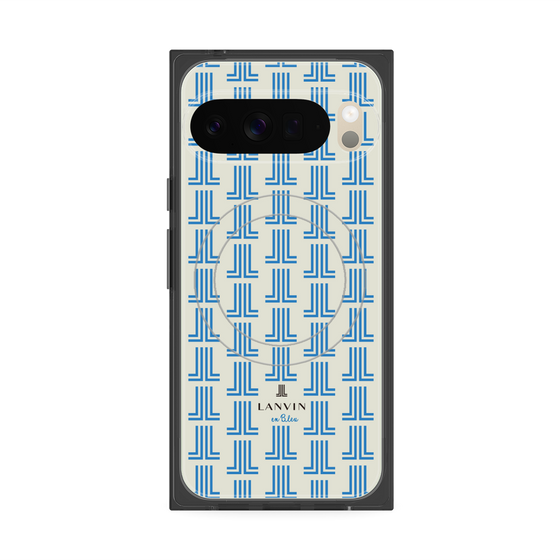 プレミアムスクエアケース with Pixelsnap［ LANVIN en Bleu Monogram Blue - ランバン ブルーモノグラム ］