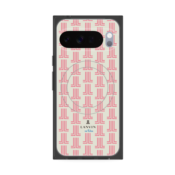 プレミアムスクエアケース with Pixelsnap［ LANVIN en Bleu Monogram Red - ランバン レッドモノグラム ］