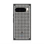 プレミアムスクエアケース with Pixelsnap［ Houndstooth Pattern Black with LANVIN en Bleu logo- ランバン 千鳥格子柄 ブラック ］