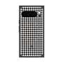 プレミアムスクエアケース with Pixelsnap［ Houndstooth Pattern Black with LANVIN en Bleu logo- ランバン 千鳥格子柄 ブラック ］