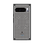 プレミアムスクエアケース with Pixelsnap［ Houndstooth Pattern Black with LANVIN en Bleu logo- ランバン 千鳥格子柄 ブラック ］