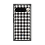 プレミアムスクエアケース with Pixelsnap［ Houndstooth Pattern Black with LANVIN en Bleu logo- ランバン 千鳥格子柄 ブラック ］