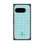 プレミアムスクエアケース with Pixelsnap［ Houndstooth Pattern Blue with LANVIN en Bleu logo- ランバン 千鳥格子柄 ブルー ］