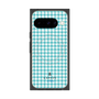 プレミアムスクエアケース with Pixelsnap［ Houndstooth Pattern Blue with LANVIN en Bleu logo- ランバン 千鳥格子柄 ブルー ］