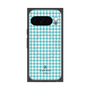 プレミアムスクエアケース with Pixelsnap［ Houndstooth Pattern Blue with LANVIN en Bleu logo- ランバン 千鳥格子柄 ブルー ］