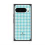 プレミアムスクエアケース with Pixelsnap［ Houndstooth Pattern Blue with LANVIN en Bleu logo- ランバン 千鳥格子柄 ブルー ］