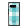プレミアムスクエアケース with Pixelsnap［ Houndstooth Pattern Blue with LANVIN en Bleu logo- ランバン 千鳥格子柄 ブルー ］