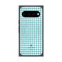 プレミアムスクエアケース with Pixelsnap［ Houndstooth Pattern Blue with LANVIN en Bleu logo- ランバン 千鳥格子柄 ブルー ］