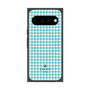 プレミアムスクエアケース with Pixelsnap［ Houndstooth Pattern Blue with LANVIN en Bleu logo- ランバン 千鳥格子柄 ブルー ］
