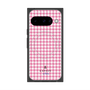 プレミアムスクエアケース with Pixelsnap［ Houndstooth Pattern Pink with LANVIN en Bleu logo- ランバン 千鳥格子柄 ピンク ］