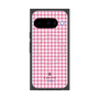プレミアムスクエアケース with Pixelsnap［ Houndstooth Pattern Pink with LANVIN en Bleu logo- ランバン 千鳥格子柄 ピンク ］