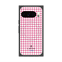 プレミアムスクエアケース with Pixelsnap［ Houndstooth Pattern Pink with LANVIN en Bleu logo- ランバン 千鳥格子柄 ピンク ］