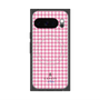 プレミアムスクエアケース with Pixelsnap［ Houndstooth Pattern Pink with LANVIN en Bleu logo- ランバン 千鳥格子柄 ピンク ］