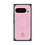 プレミアムスクエアケース with Pixelsnap［ Houndstooth Pattern Pink with LANVIN en Bleu logo- ランバン 千鳥格子柄 ピンク ］