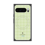 プレミアムスクエアケース with Pixelsnap［ Houndstooth Pattern Green with LANVIN en Bleu logo- ランバン 千鳥格子柄 グリーン ］