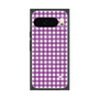 プレミアムスクエアケース with Pixelsnap［ Checkered Purple - ギンガムチェック パープル ］