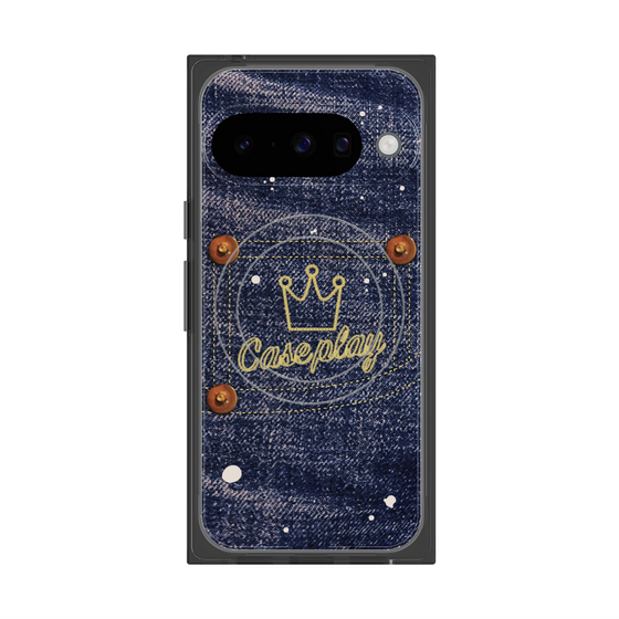 プレミアムスクエアケース with Pixelsnap［ Denim Used Jeans - デニム・ユーズド・ジーンズ ］