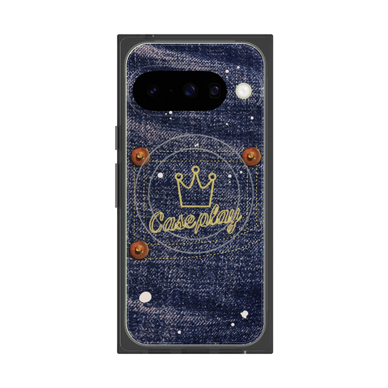 プレミアムスクエアケース with Pixelsnap［ Denim Used Jeans - デニム・ユーズド・ジーンズ ］
