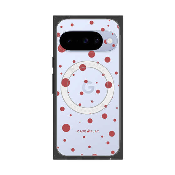 プレミアムスクエアケース with Pixelsnap［ Dippin dots Red - ディッピンドッツ レッド ］