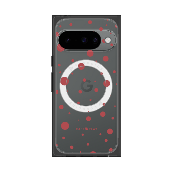 プレミアムスクエアケース with Pixelsnap［ Dippin dots Red - ディッピンドッツ レッド ］