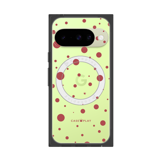 プレミアムスクエアケース with Pixelsnap［ Dippin dots Red - ディッピンドッツ レッド ］